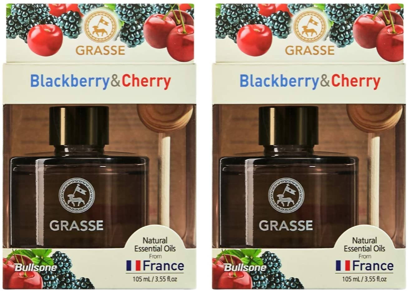 [Bullsone] Car Diffuser Natural Essential Oil - Blackberry & Cherry (2 set)