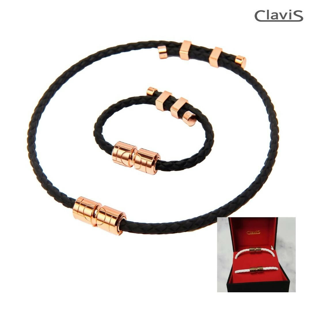 [CLAVIS] [Bracelet + Necklace] Vita Health Magnetic Bracelet +Necklace Set - Golf, Diet, Yoga, Sports, Lymph Detox [클라비스 비타 자석 건강 목걸이, 혈액순환, 근육통증완화]