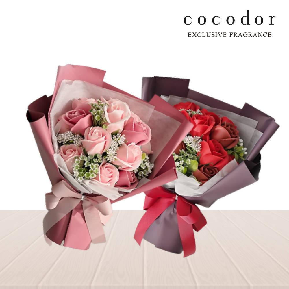 [COCODOR] Soap Flower Bouquet w/ Gift Bag X 2 (Pink & Red)