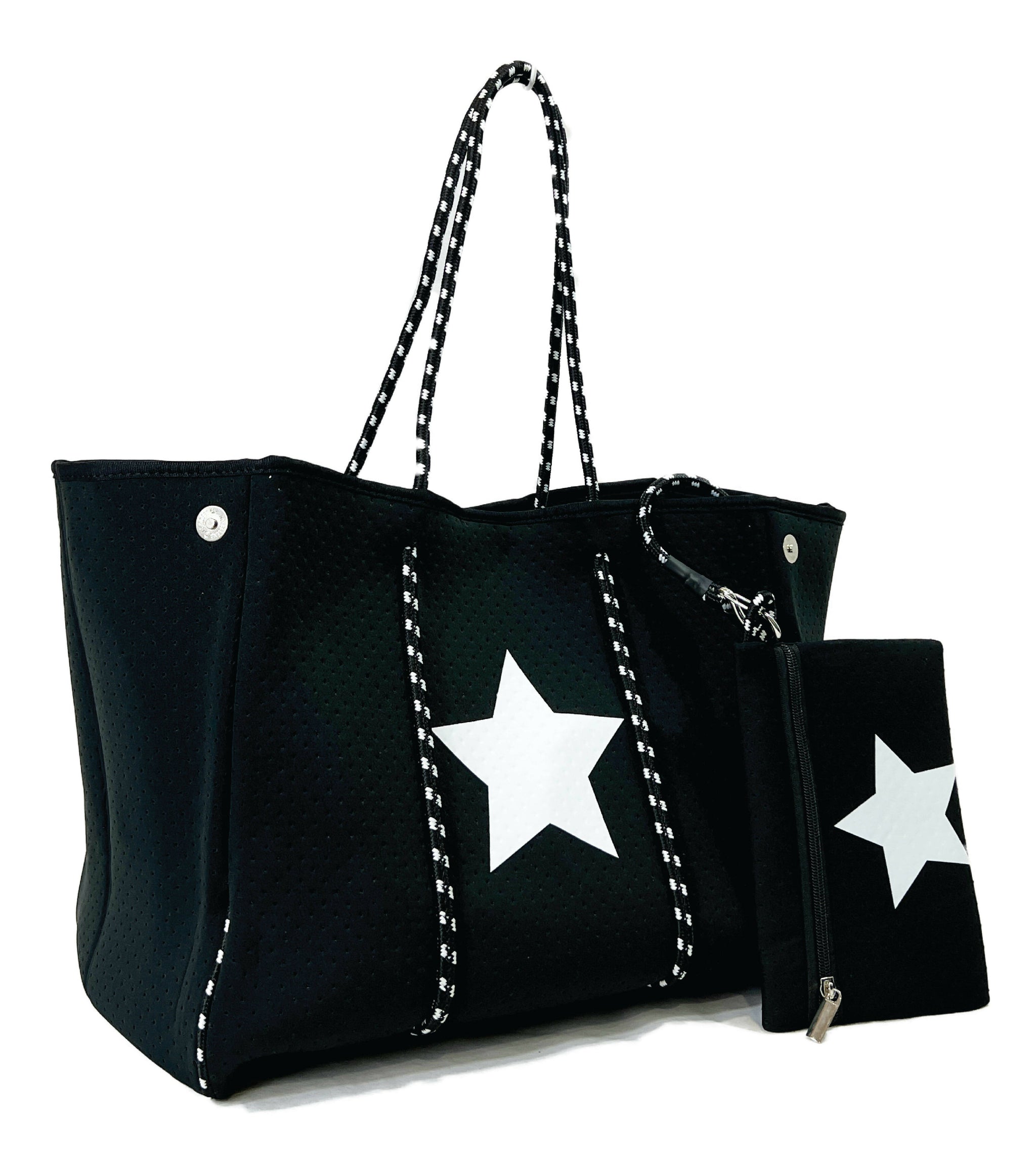 Neoprene Big Tote Bag Star[Black]